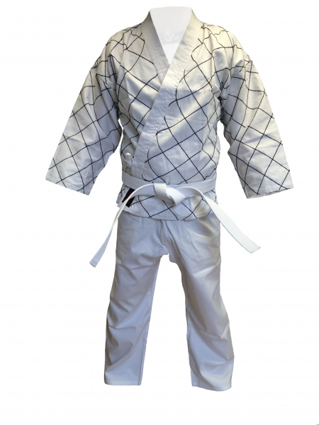 Hapkido-Anzug weiß mit Rauten & Rückendruck Gr.170 (%SALE)