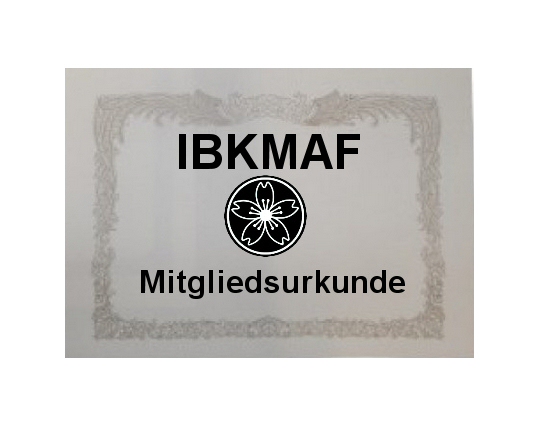IBKMAF Mitgliedsurkunde