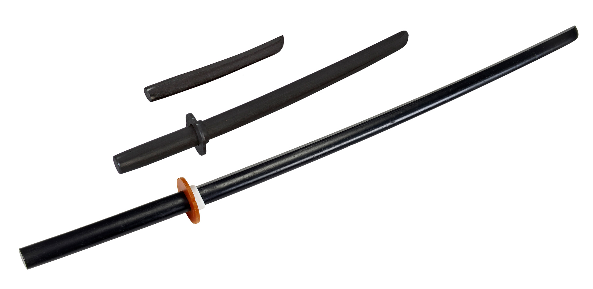 Kobudo-Waffen-Set Holz (Bokken, Shoto, Tanto) schwarz