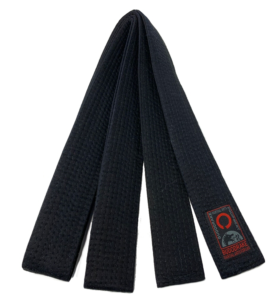 Budodrake Schwarzgurt Martial Arts for Life 5 cm breit 400/Extra Dick/mit Bestickung