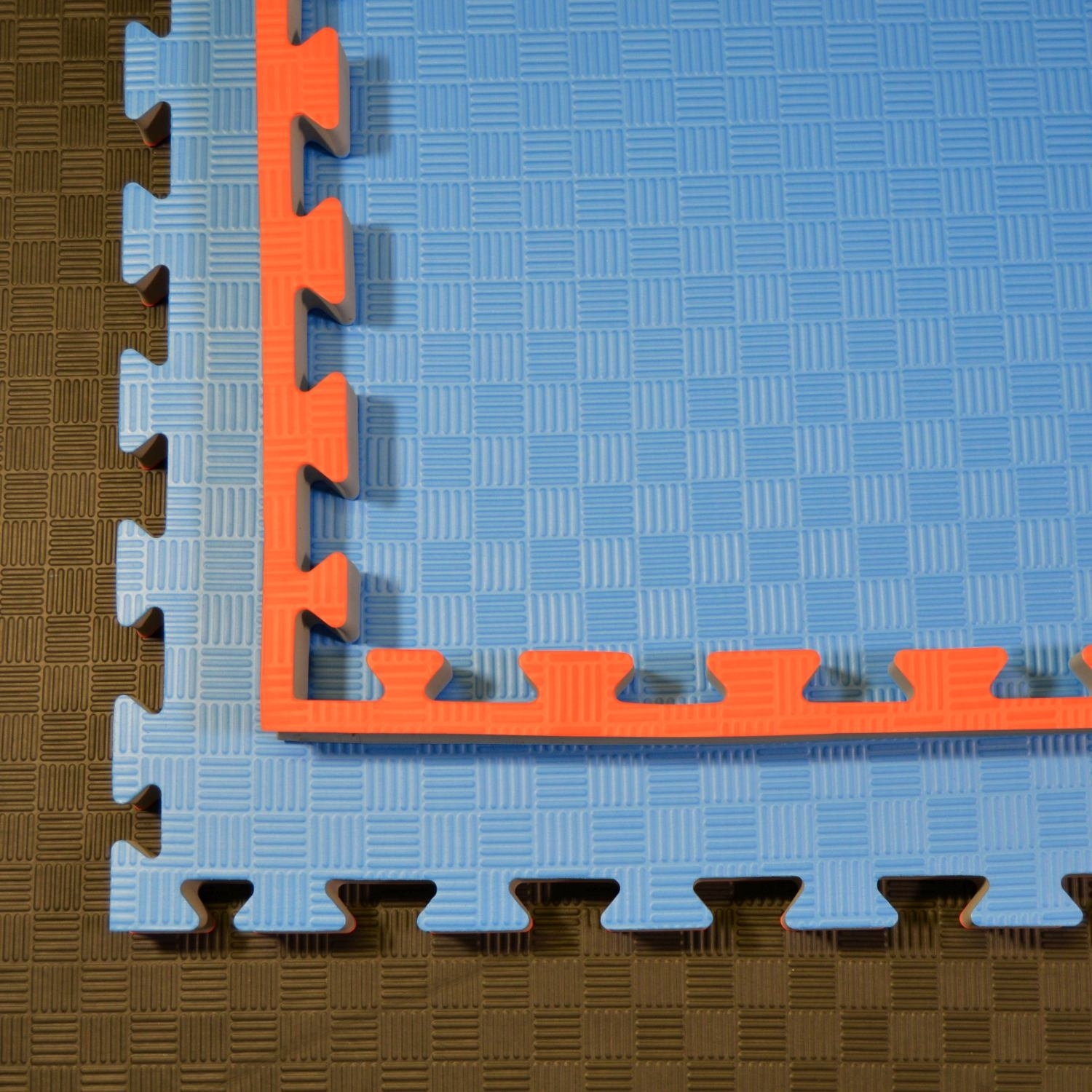 SET: Kampfsportmatten Wendematte BUDODRAKE / 100 x 100 x 2cm / rot-blau 16 Stück