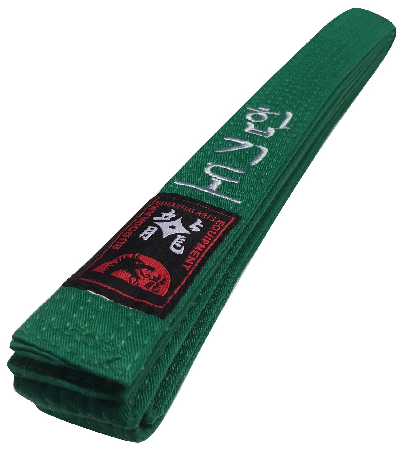 Grüngurt bestickt mit Hapkido silber