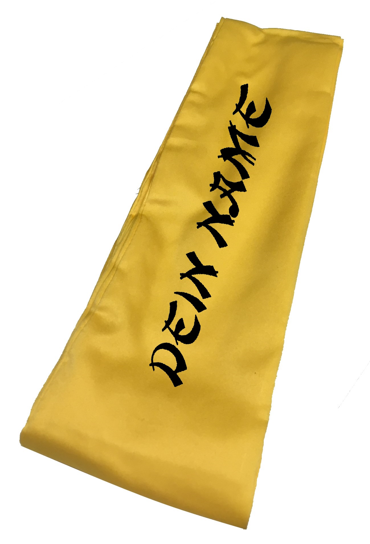 Kung Fu Schärpe gelb, bestickt nach Wunsch
