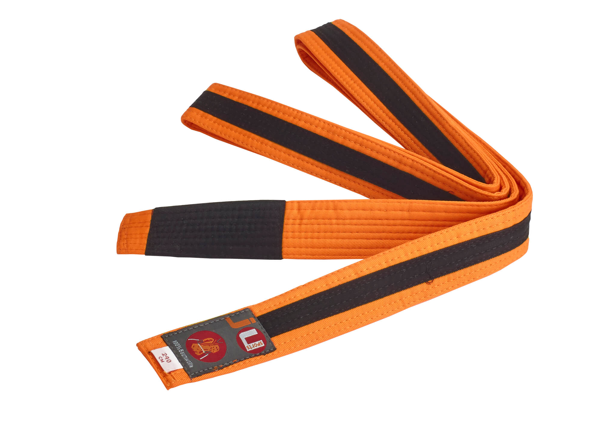 BJJ Brazilian Jiu-Jitsu Kinder Gürtel orange mit schwarzem Streifen 260