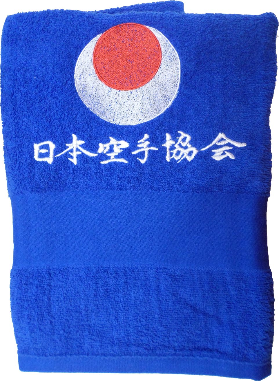 Duschtuch blau 140 x 70 / bestickt "JKA Logo"