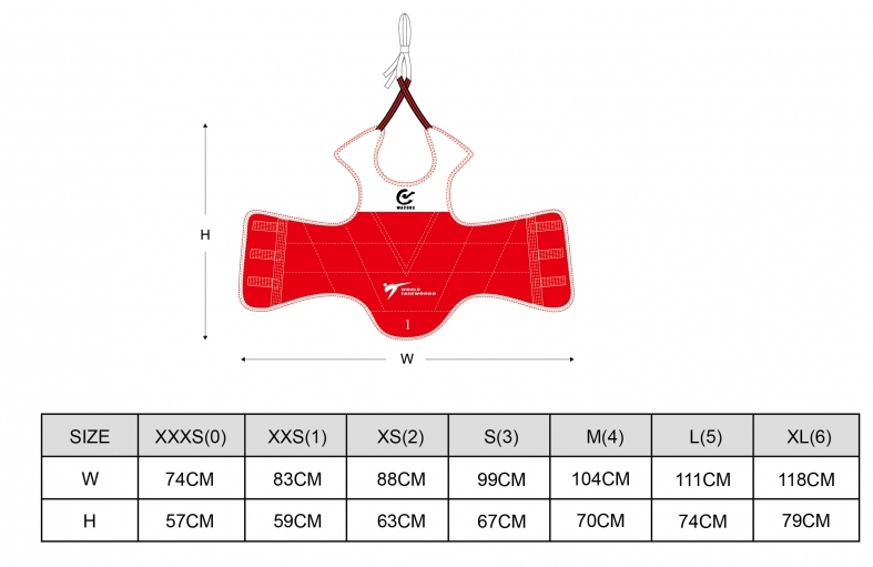 Wacoku Taekwondo / TKD Wendeweste WT  rot-blau XL
