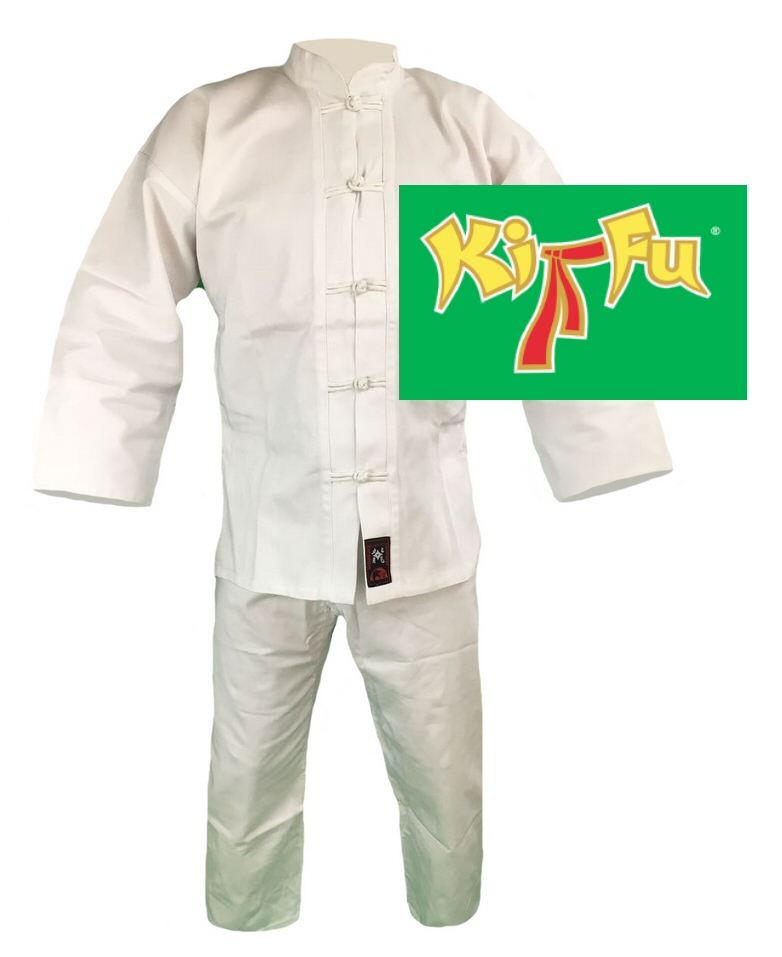 Ki-Fu Anzug weiß mit Bedruckung 170