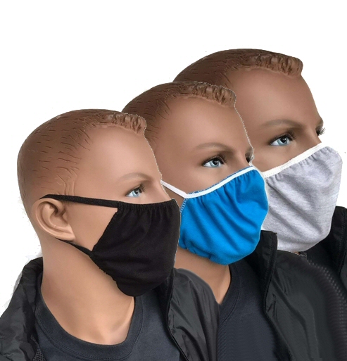 3-er Set Mund-Nase Behelfs-Maske Mix Pack versandkostenfrei (schwarz, grau, blau)