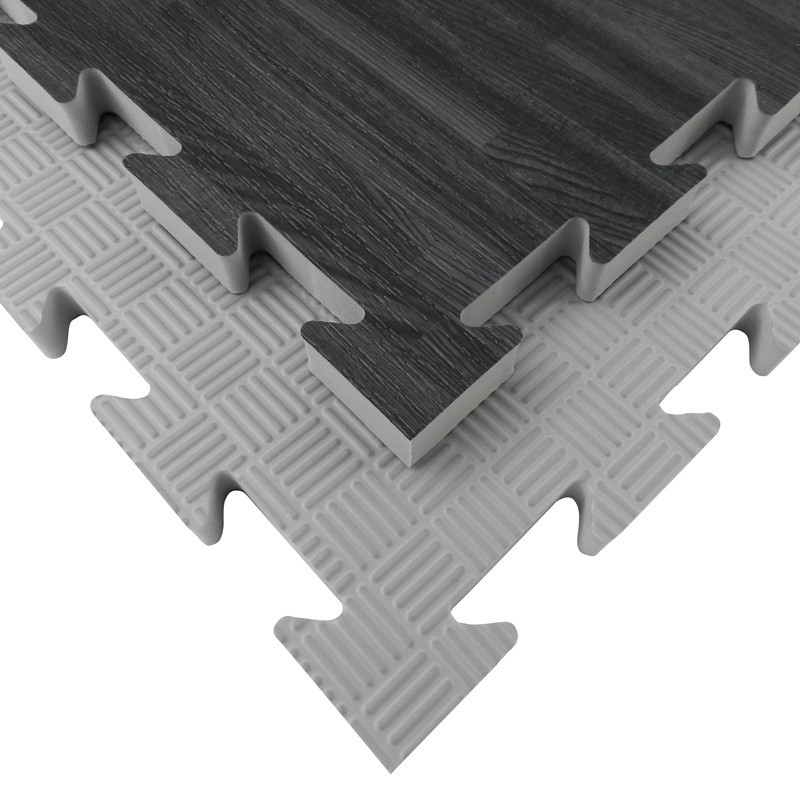 Kampfsport Wendematte W20P HOLZ MUSTERUNG 100x100x 2cm WEISSES HOLZ / WEISS