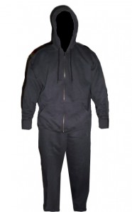 Jogginganzug - Kapuzen-Sweatjacke + Hose, schwarz