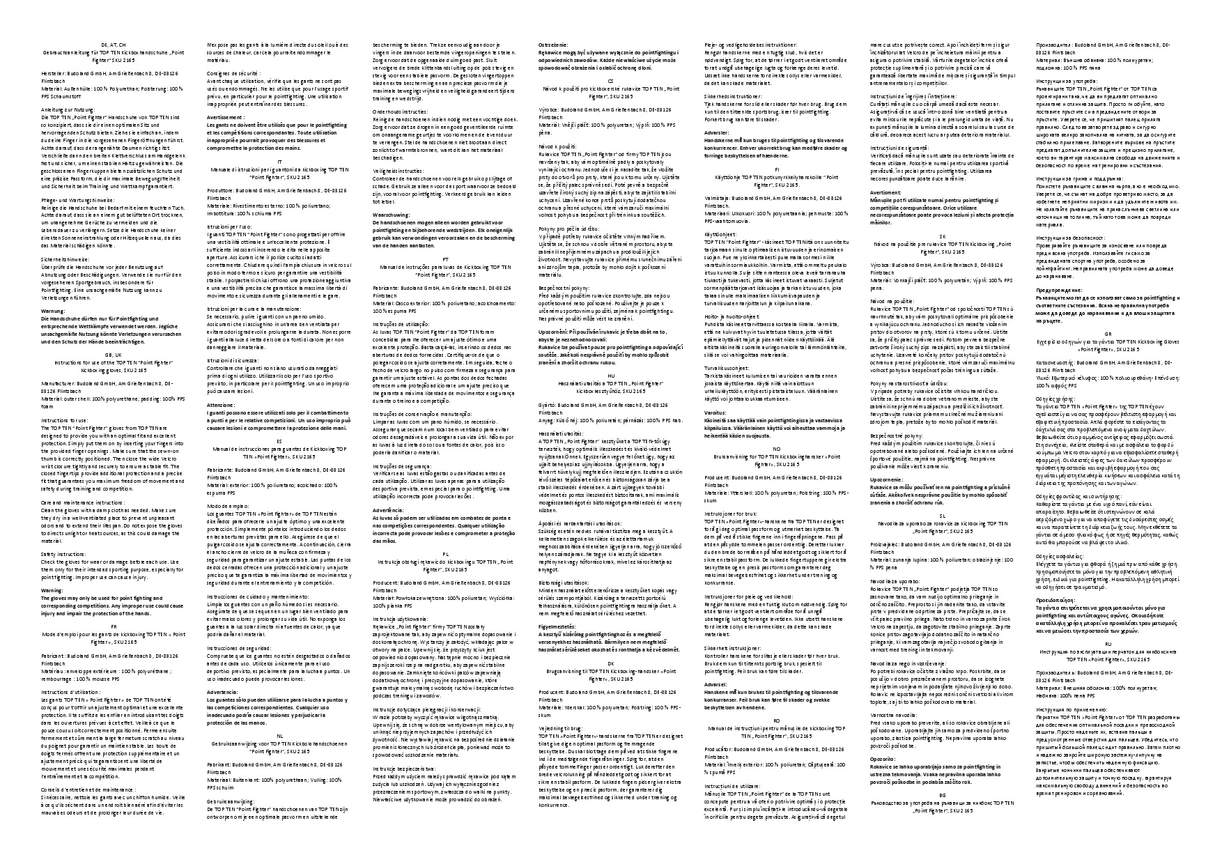 TOP TEN SEMIKONTAKT Handschuh "POINTFIGHTER"