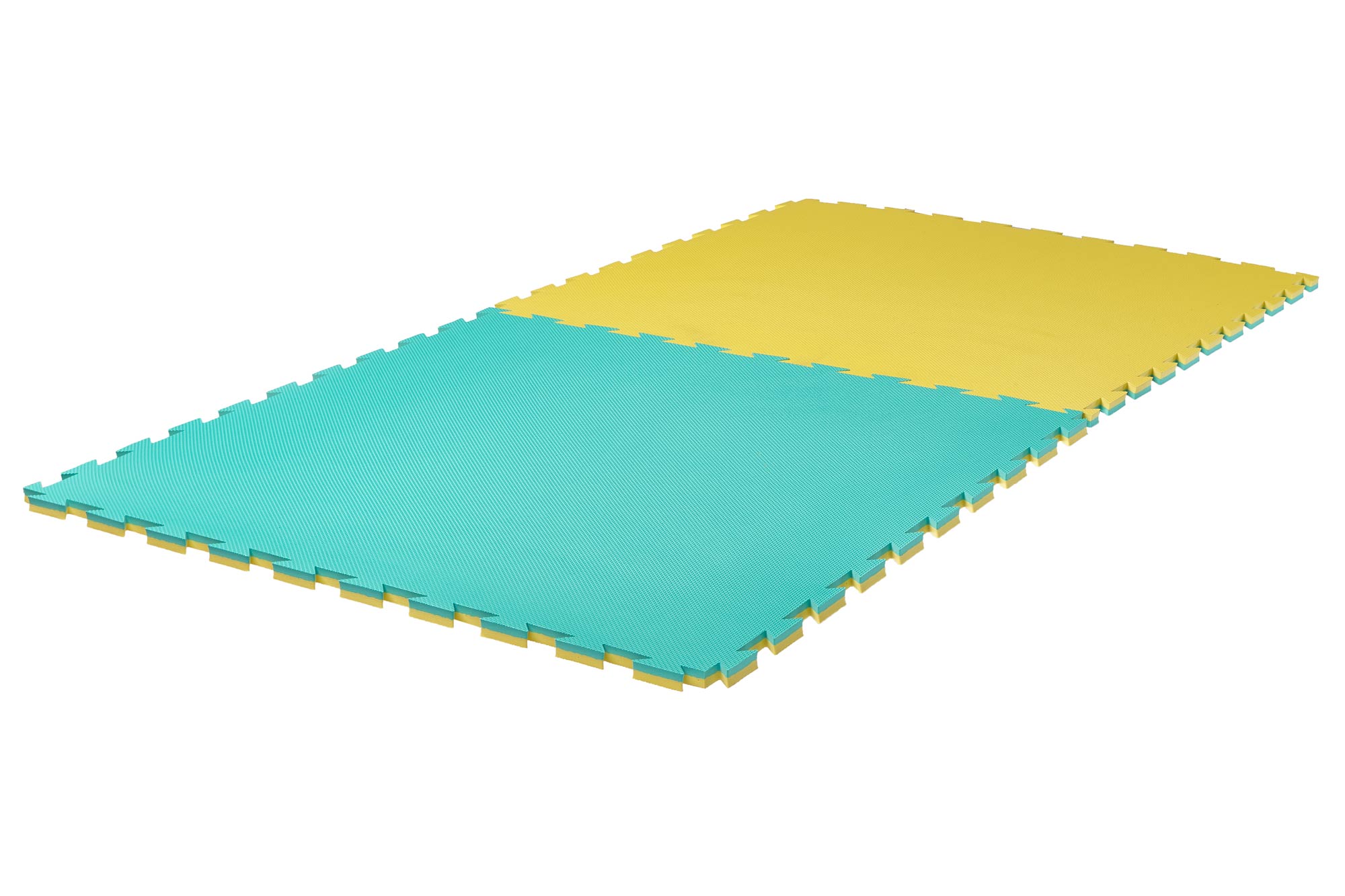 Kampfsportmatten Wendematte CROSSTEXTURE / 100 x 100 x 2cm / grün-gelb