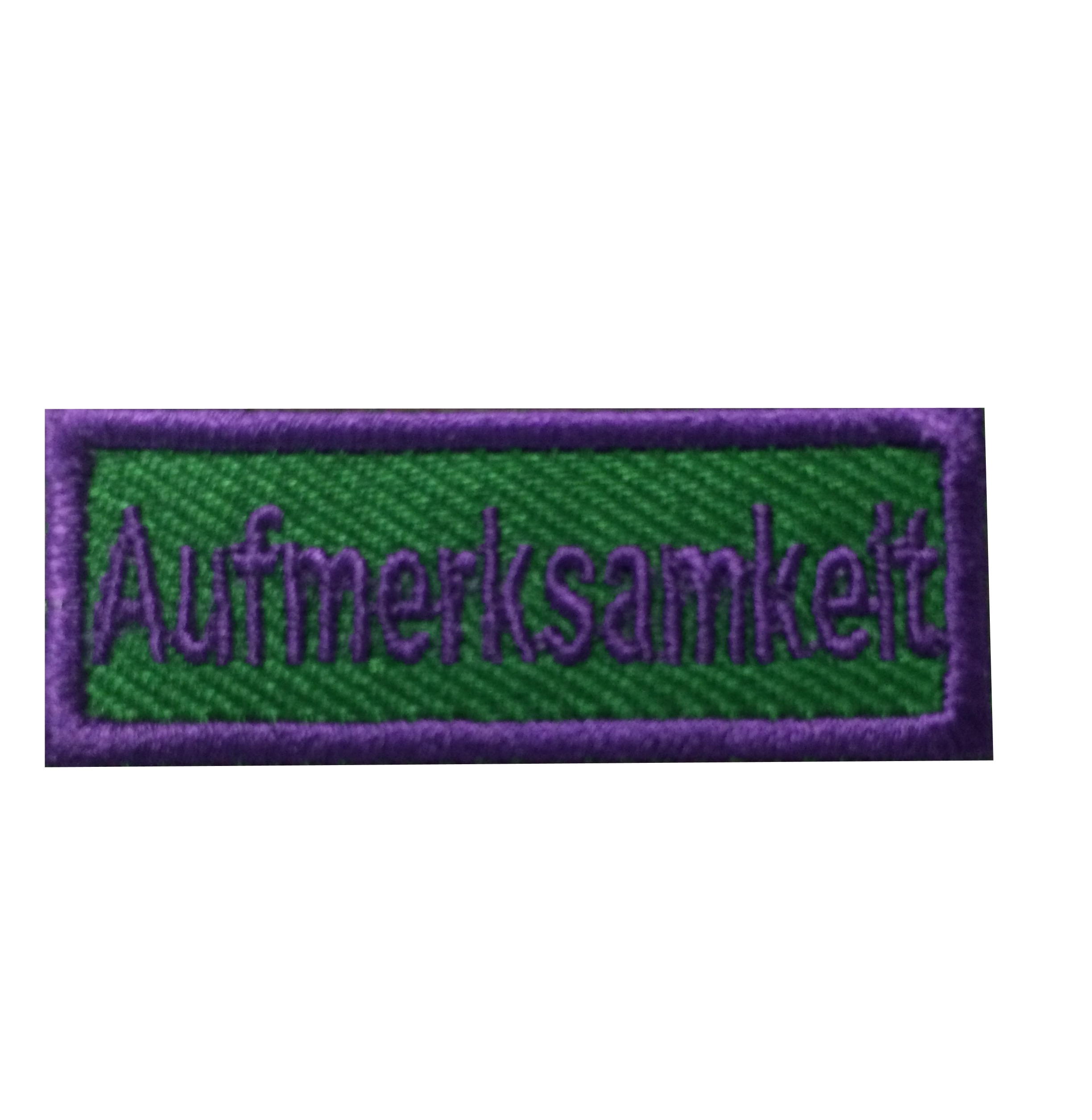 Aufmerksamkeit - Anerkennungs-Abzeichen / Skill Patch violett/ grün