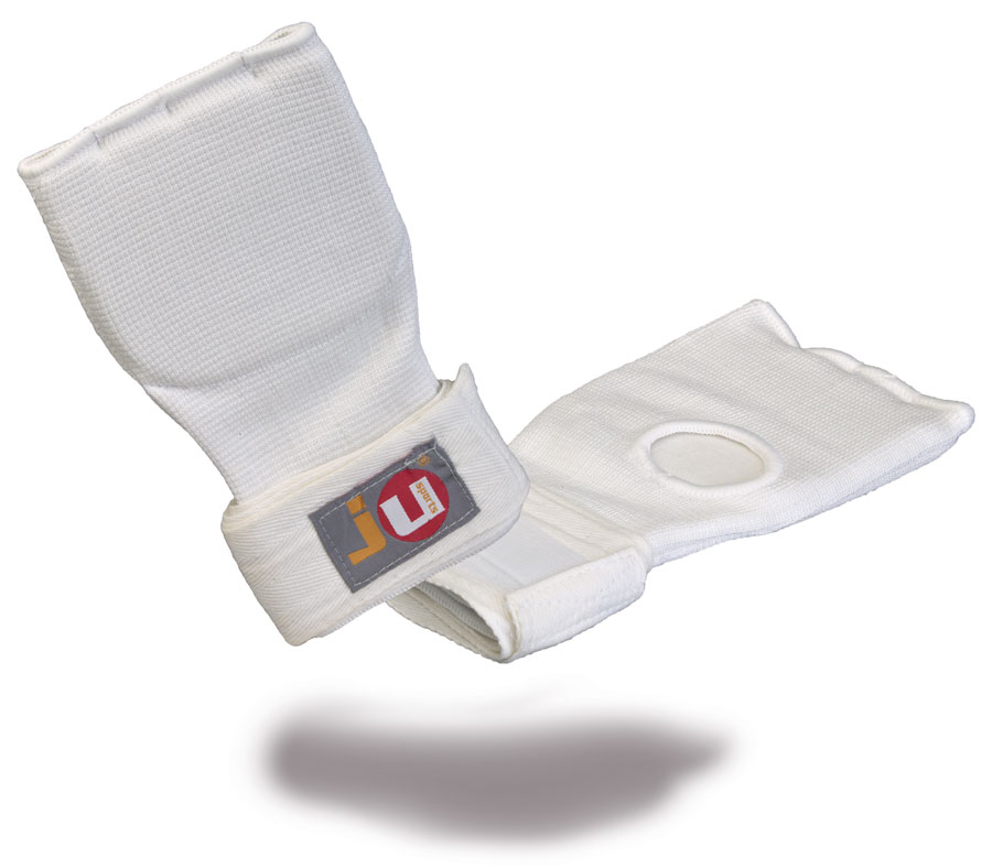 Innen-Boxhandschuhe mit Bandage, weiß