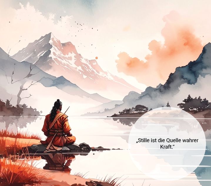 Poster auf Keilrahmen - Japanische Motive - 50 x 50 cm\"Stille ist die Quelle ... "