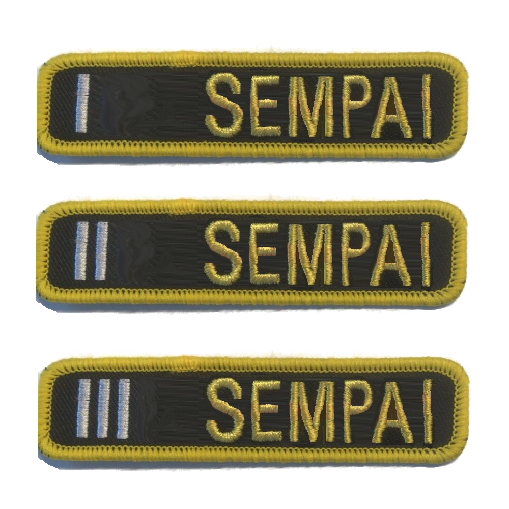 Aufnäher Sempai Stufe 1 - 5, 10,5 x 2,5 cm Stufe 5