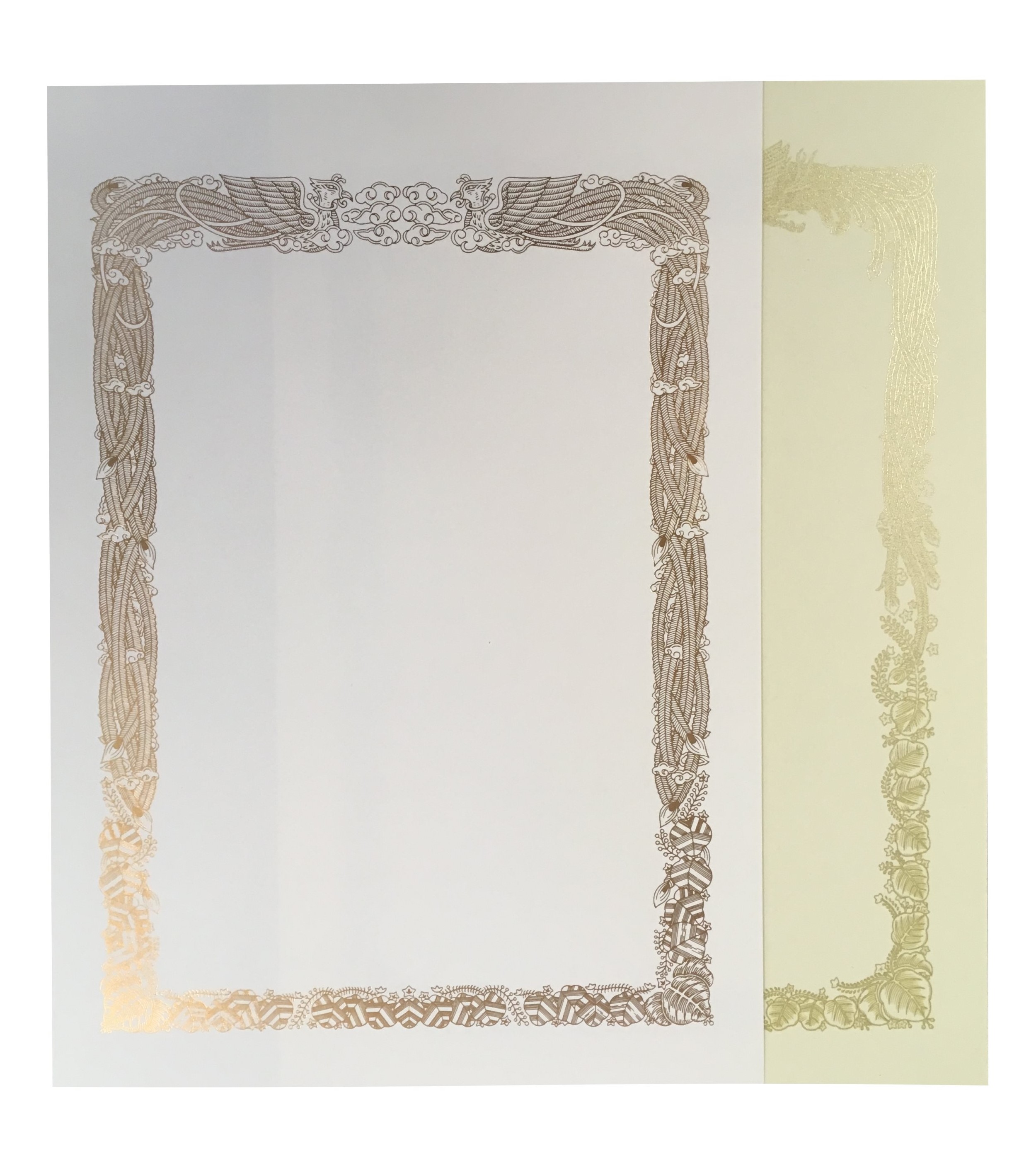 Traditionelle Urkunde aus Japan, Din A4 Hochformat Goldlack