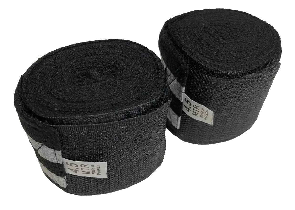 Boxbandagen 450 cm schwarz-grau