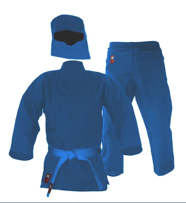 Kinder Ninja Anzug rot oder blau BLAU/160