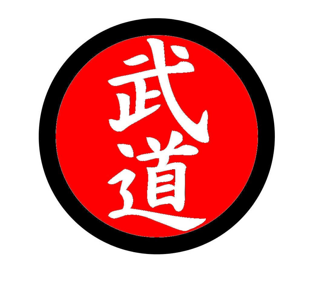 Budo-Aufnäher rund schwarz-weiß-rot