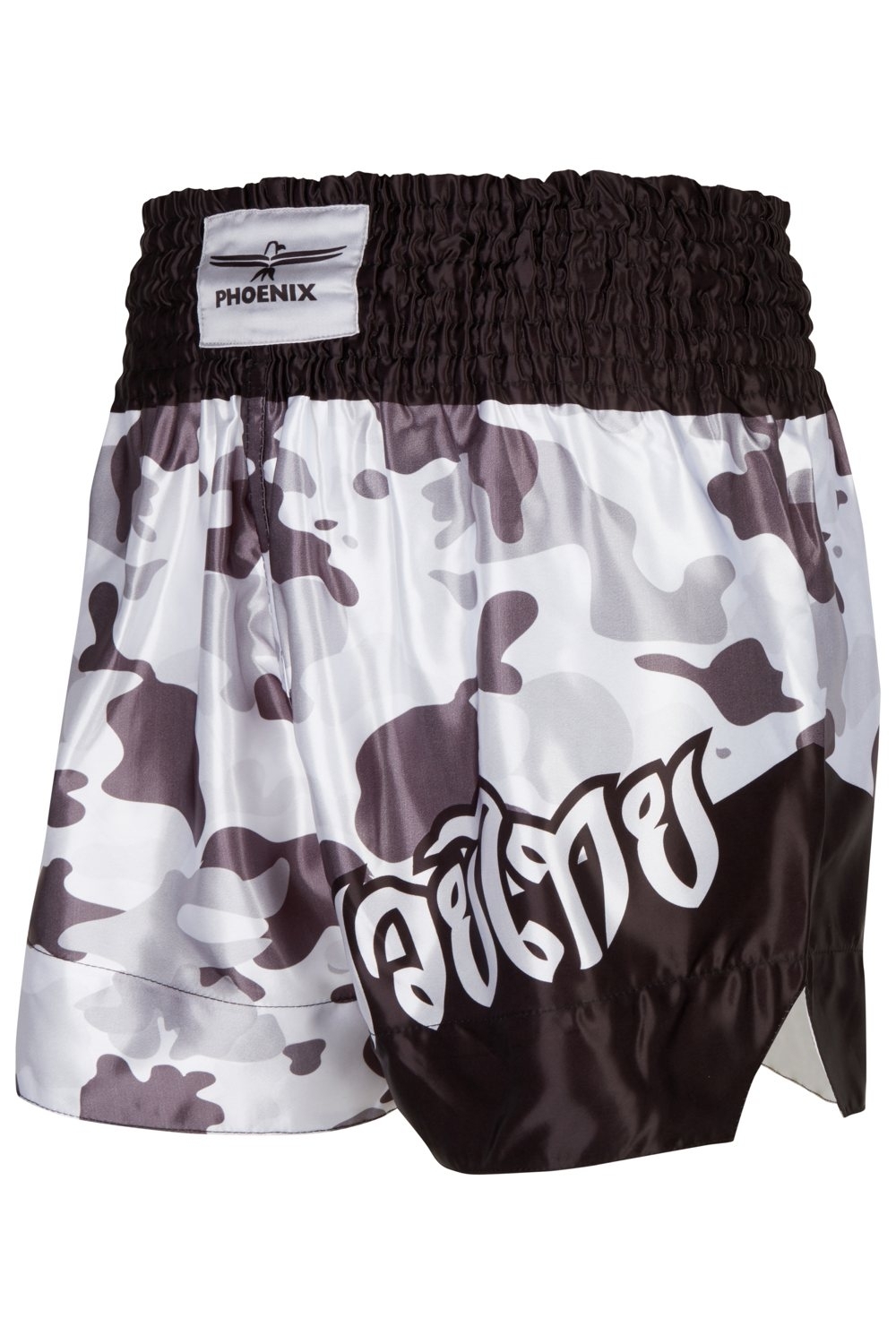 Phoenix Thai Shorts Fighter schwarz-grau Camouflage