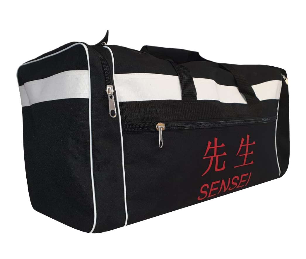 Sporttasche schwarz-weiß, L - 80 cm