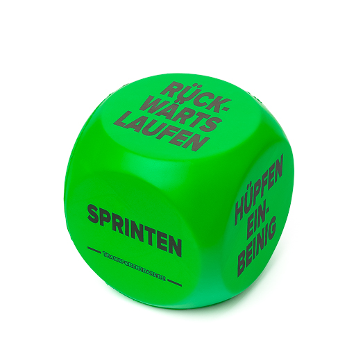 Trainingswürfel Bewegungsarten grün 15 x 15 cm