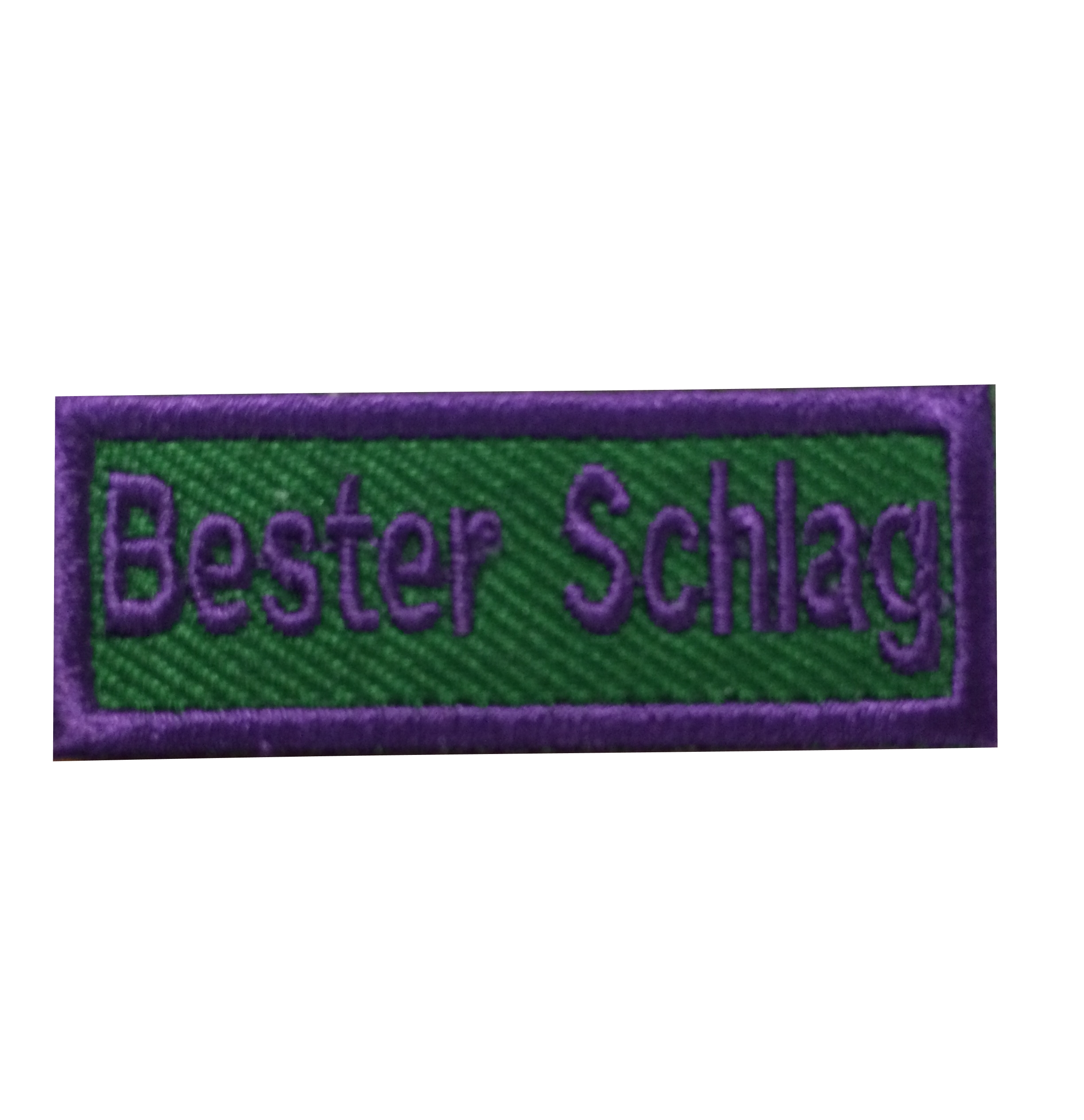 Bester Schlag - Anerkennungs-Abzeichen / Skill Patch violett/ grün