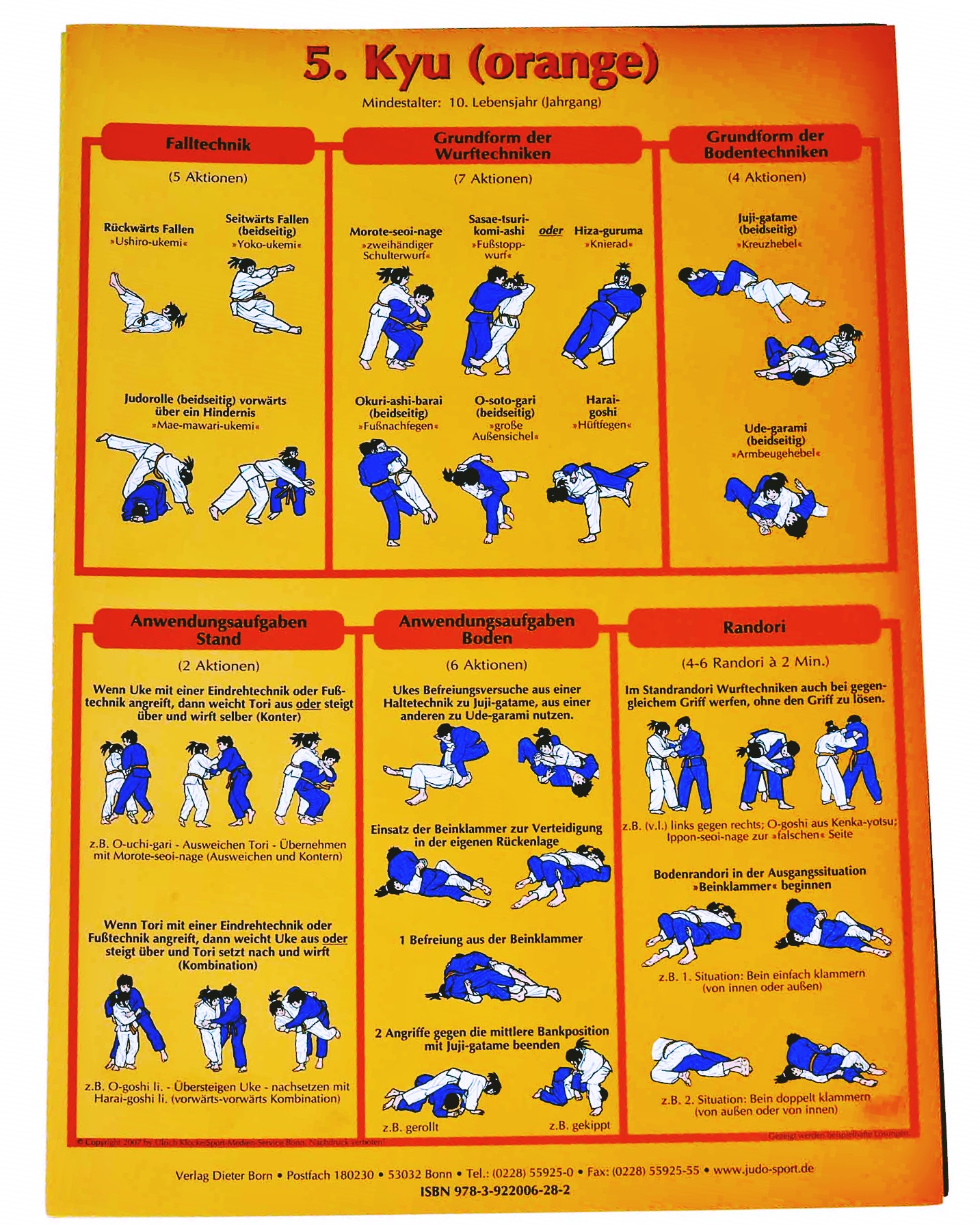 Judo Falttafel