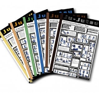 Ju-Jutsu Lehrtafel, gelb bis schwarz Poster 60 x 40 cm - einzeln Orange Poster