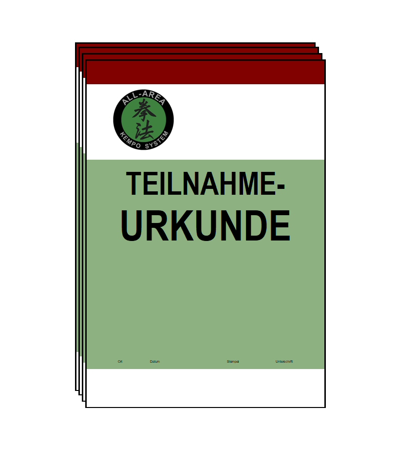 AKD All-Area Kempo System Teilnahmeurkunde 10 Stk.