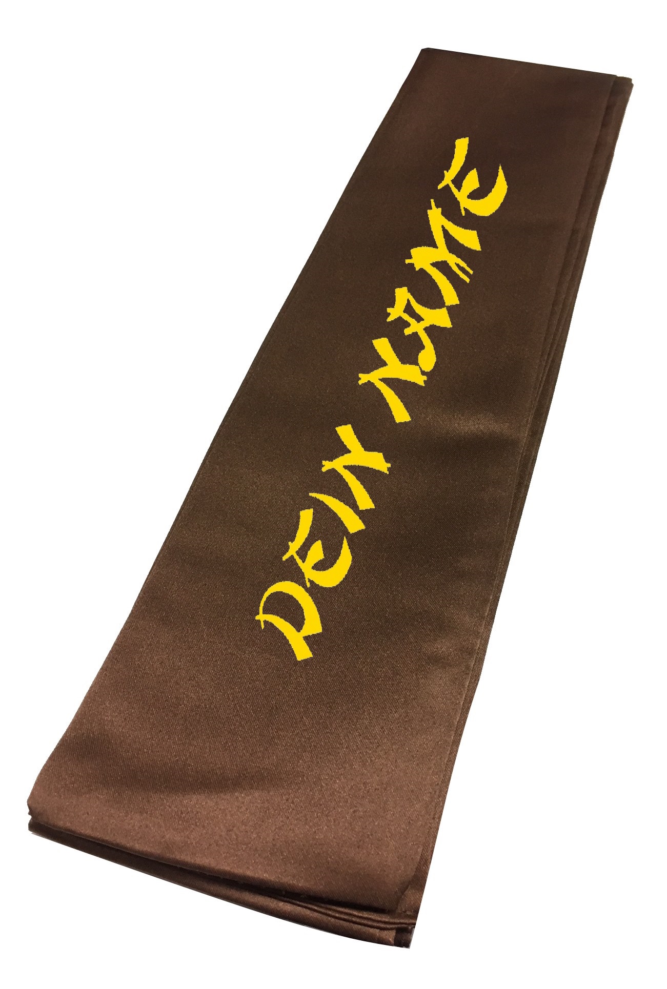 Kung Fu Schärpe braun bestickt nach Wunsch