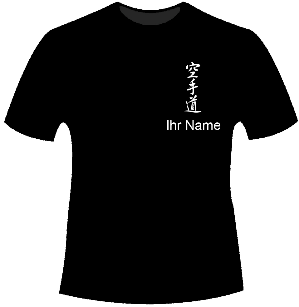 T-Shirt schwarz, bestickt mit Namen & Stilrichtung