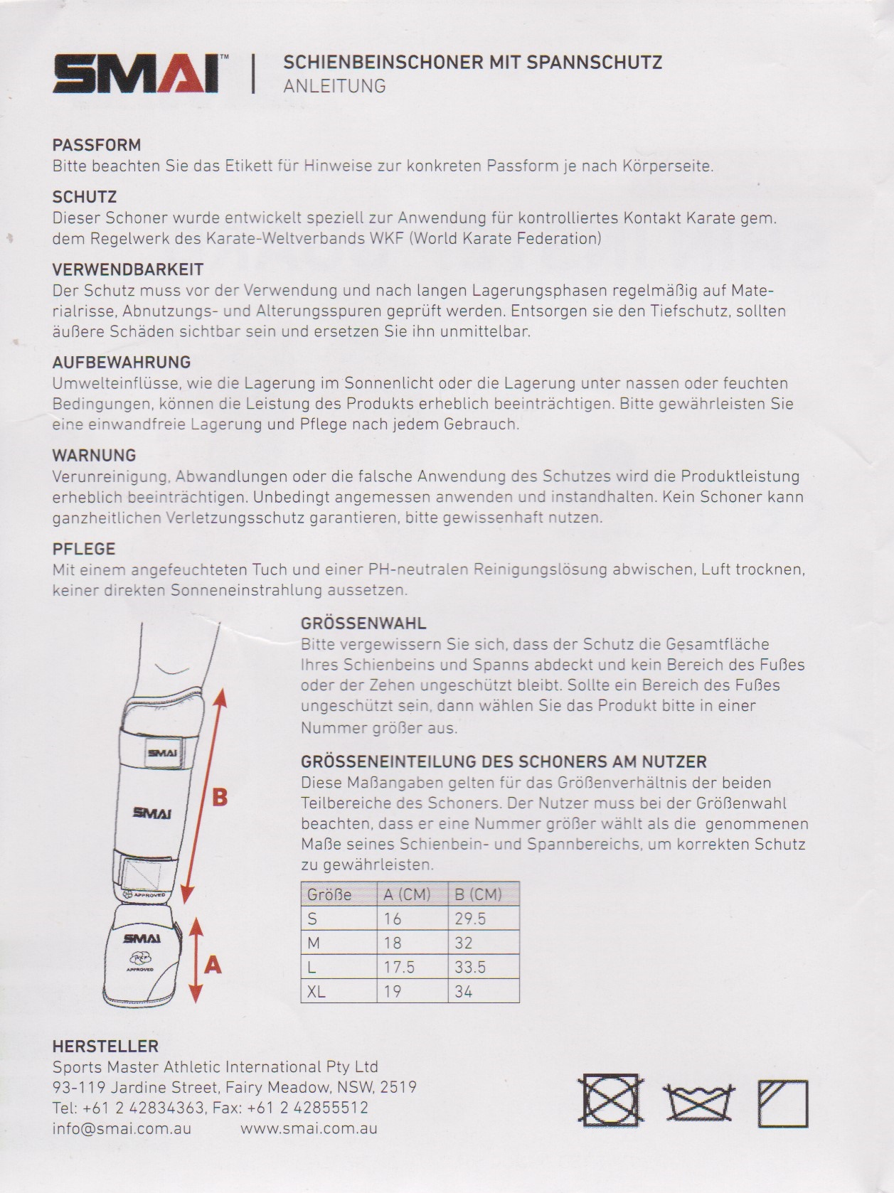 SMAI WKF Spannschutz rot XL