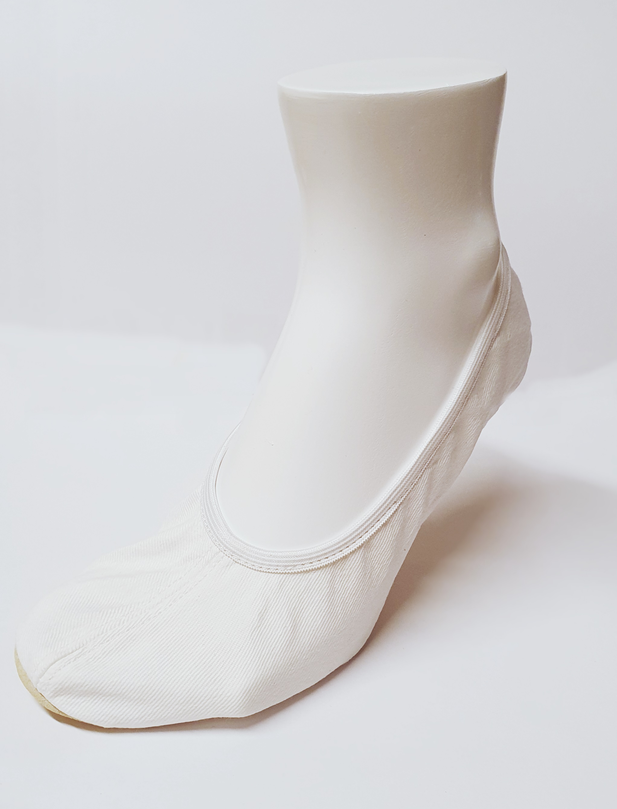 Gymnastikschuhe aus Baumwolle WEISS (Ledersohle)