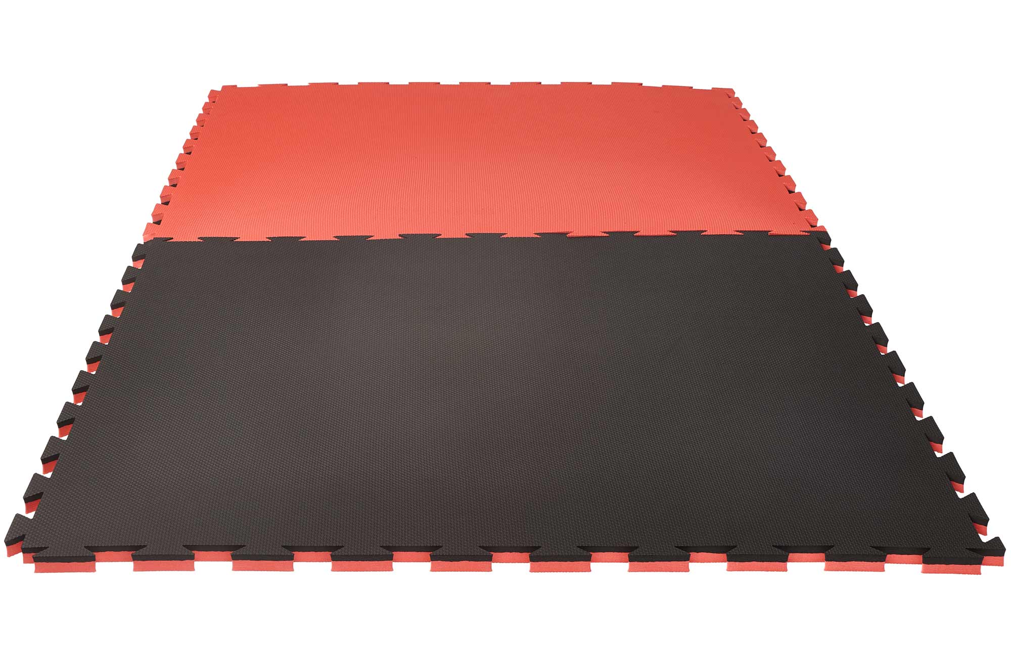 Kampfsportmatten Wendematte CROSSTEXTURE / 100 x 100 x 2cm / schwarz-rot