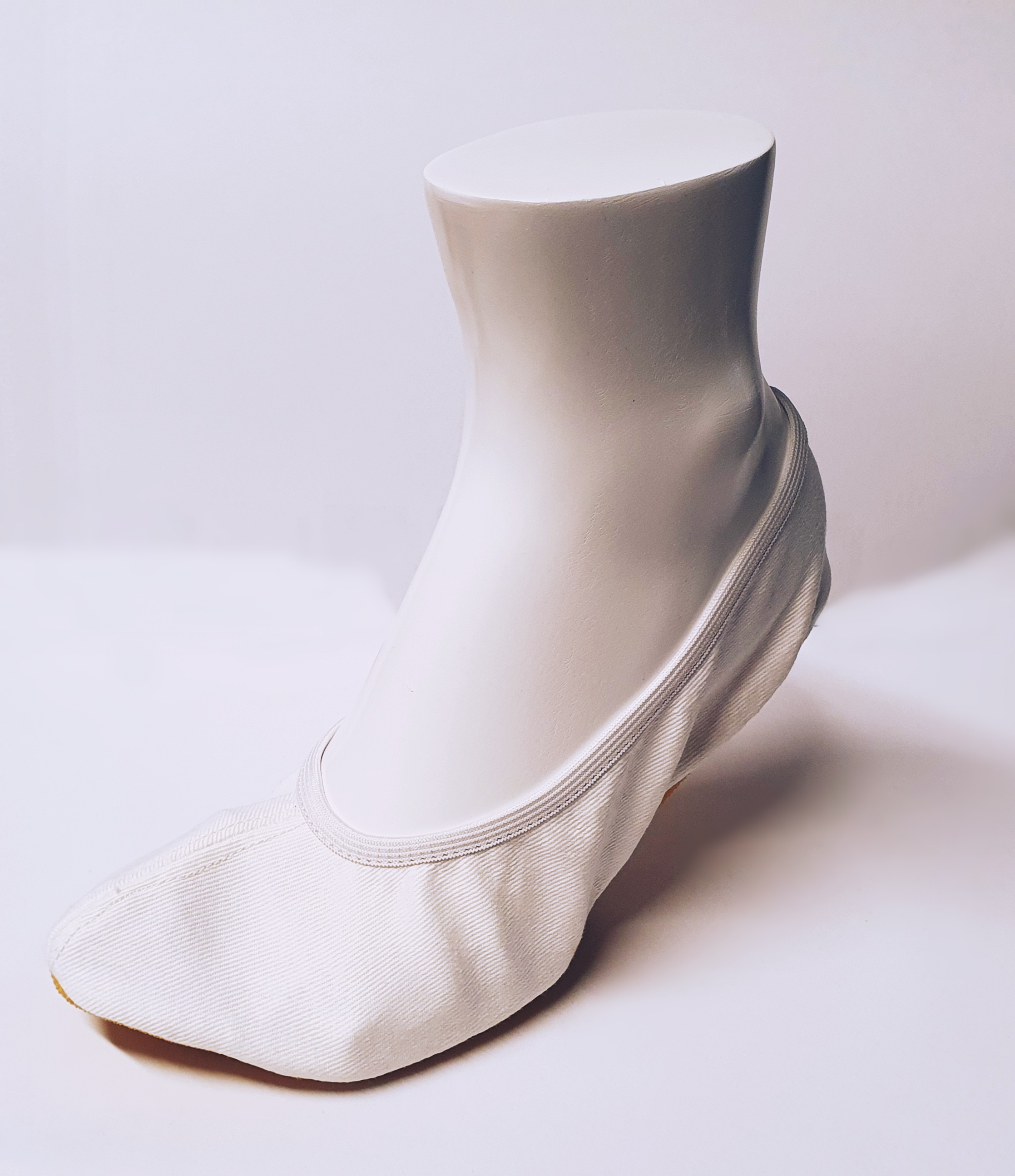 Gymnastikschuhe aus Baumwolle WEISS (Gummisohle)