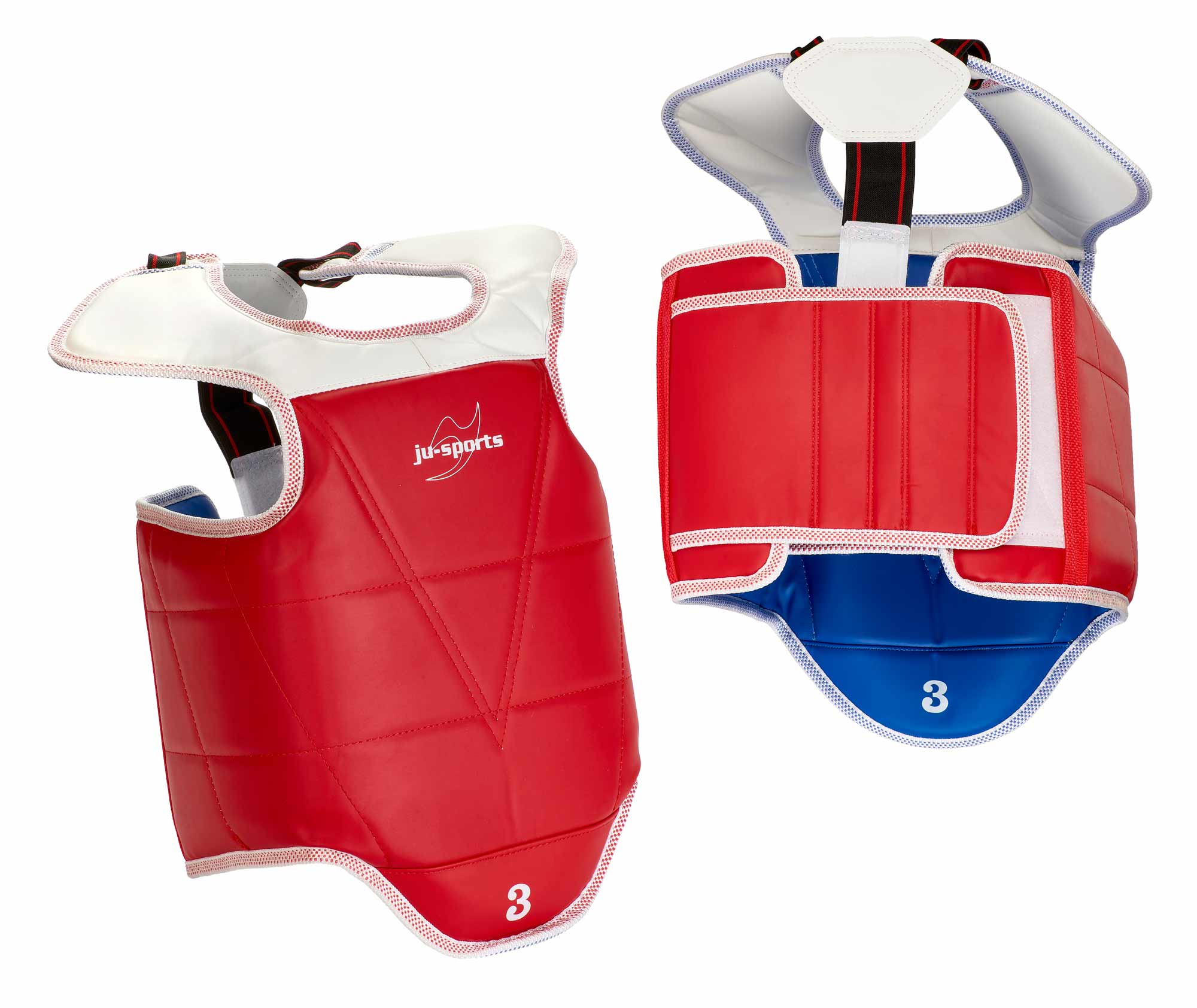 Taekwondo Kampfweste Klett rot-blau