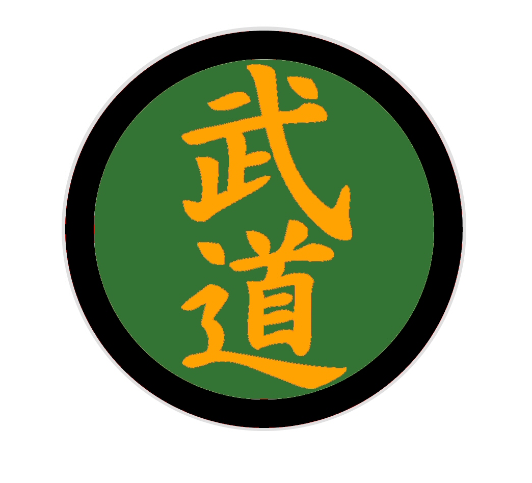 Budo-Aufnäher rund grün-orangegold