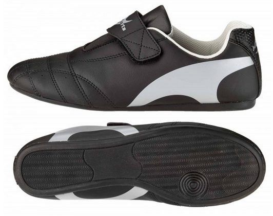 Kampfsportschuhe Mattenschuhe ohne Schnürung mit Klettverschluss schwarz 47
