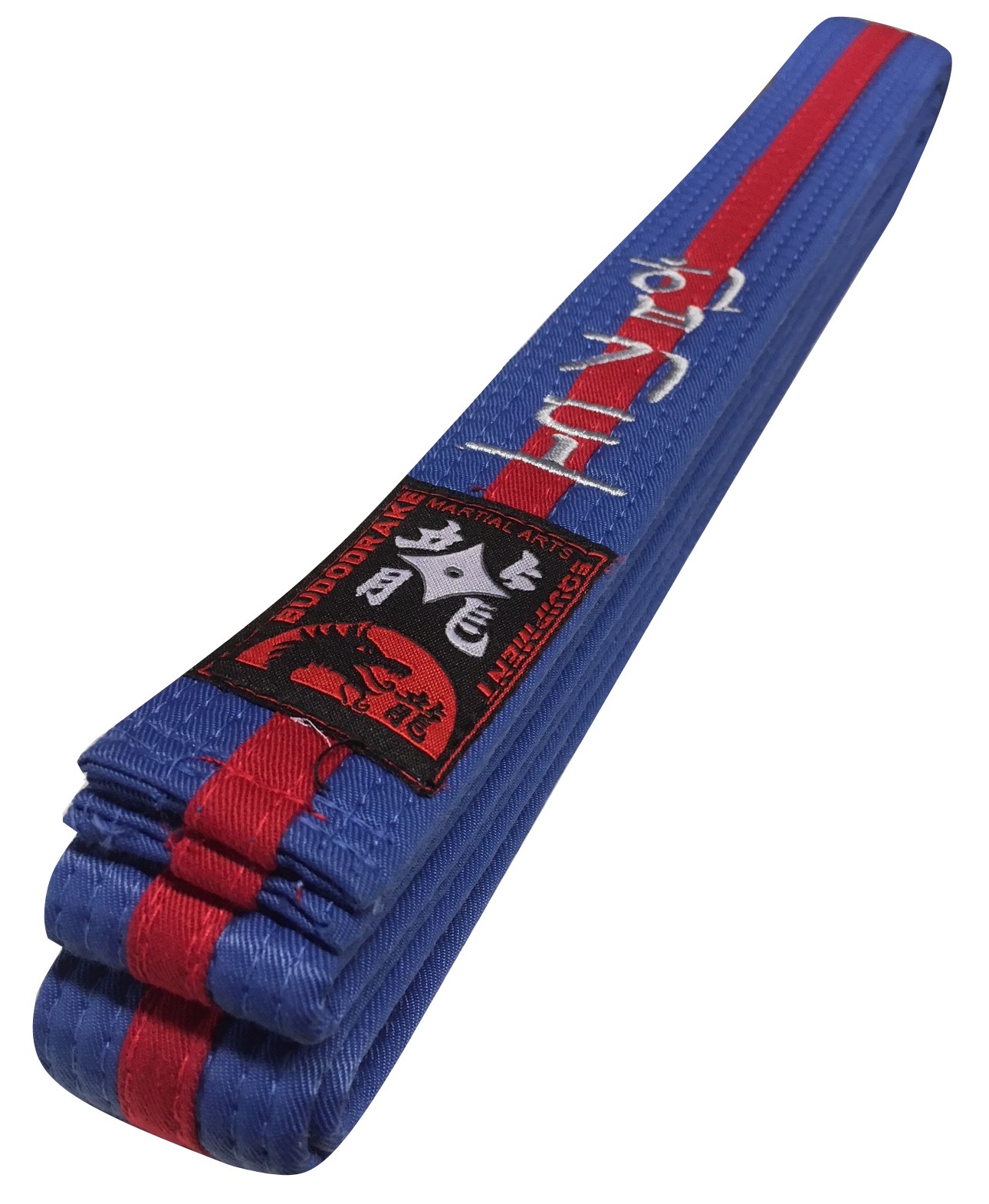 Blau-Rotgurt bestickt mit Hapkido silber