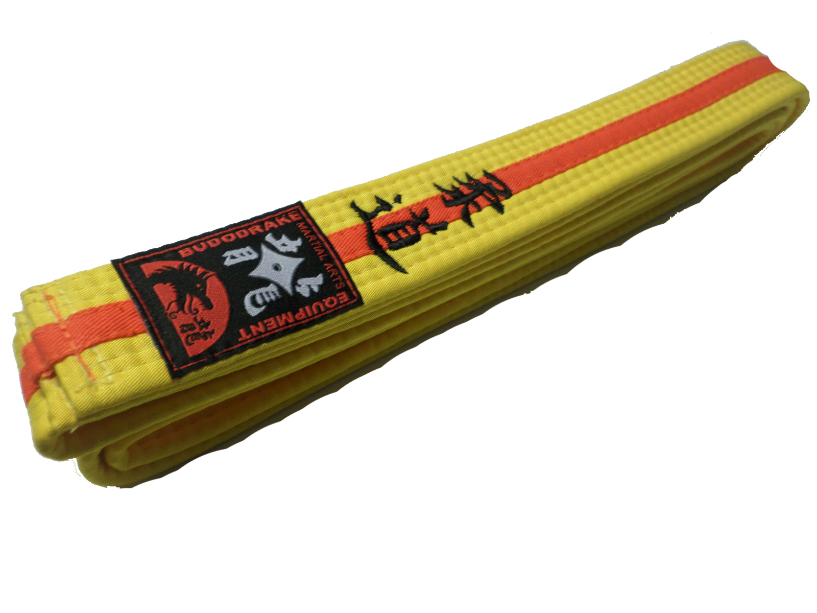 Gelb-Orangegurt bestickt mit Judo in schwarz 330