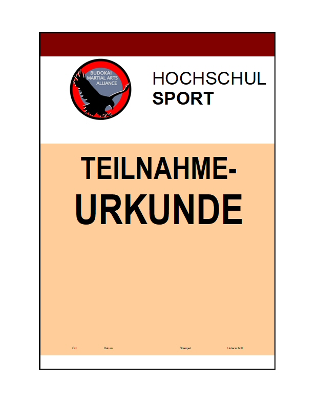 Teilnehmerurkunde Budo-Hochschulsport 10-er Pack