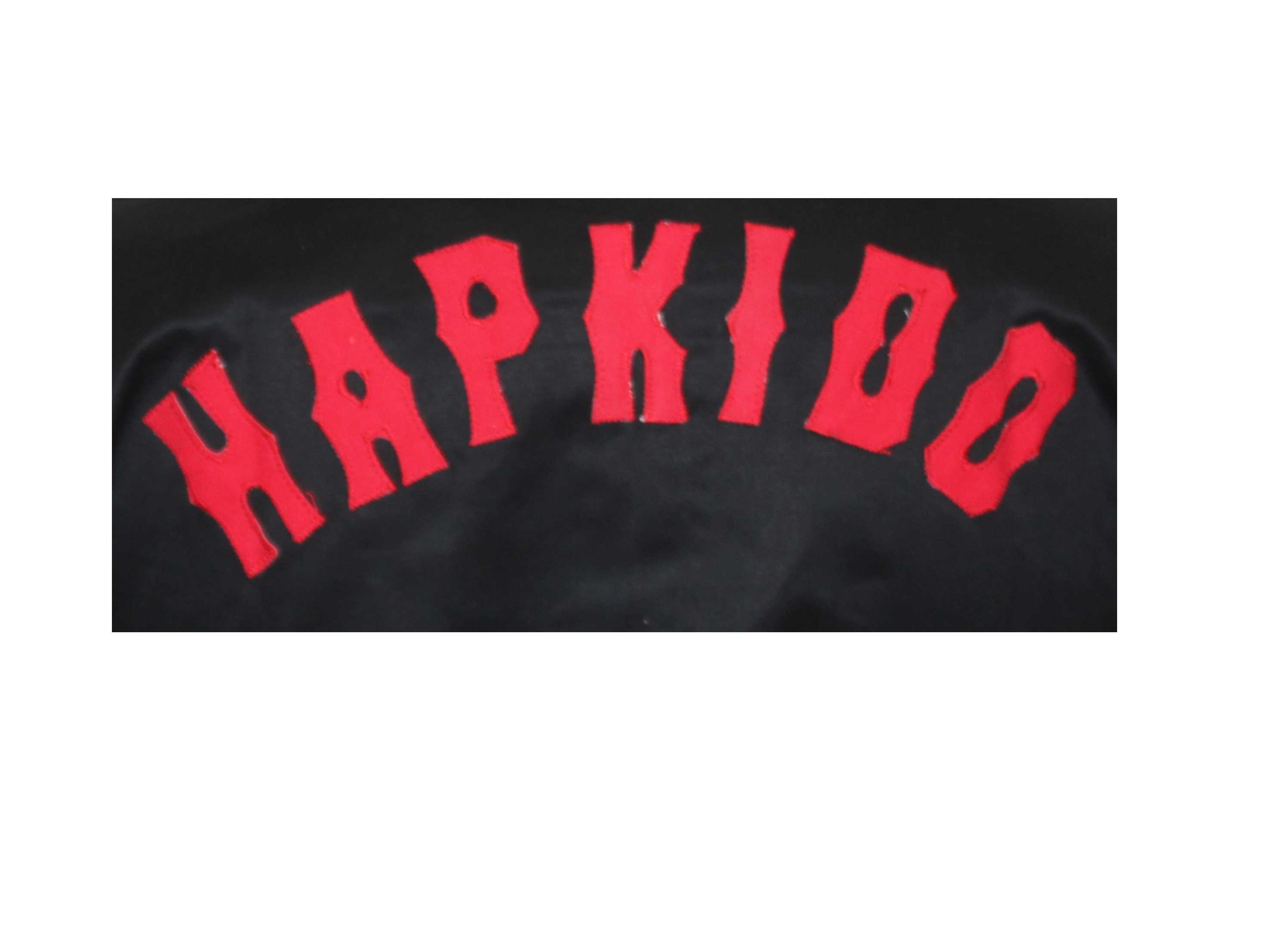 Hapkido-Anzug Jacke schwarz m. Aufdruck, Hose weiß