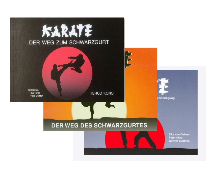 Teruo Kono: SET aus 3 Büchern (Karate: Weg zum Schwarzgurt / Weg des Schwarzgurtes / Sanbon Kumite)