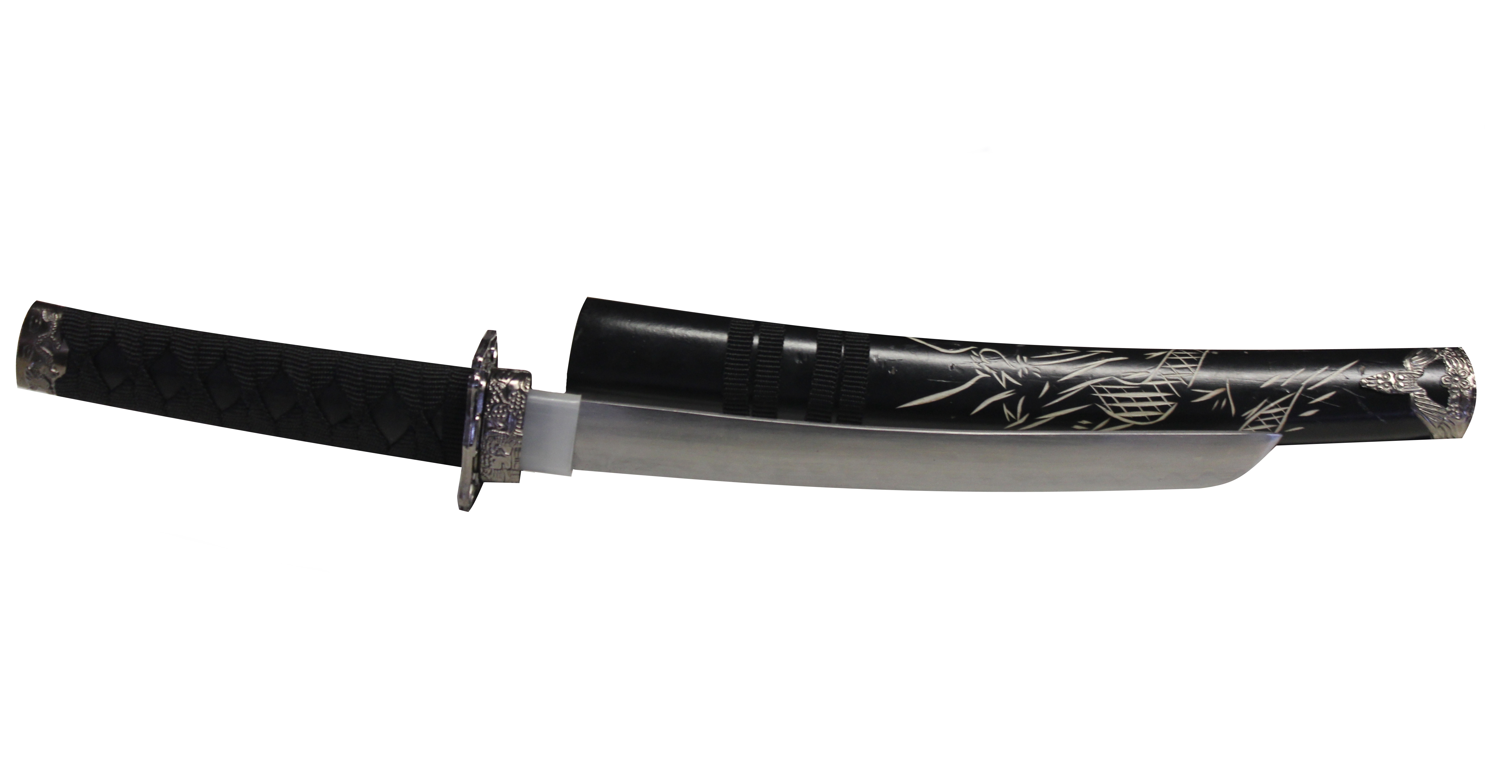 Deko Waffe / Samurai Schwert Wakizashi schwarz 65 cm
