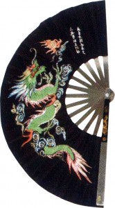 Tessen Fächer Stahl, SCHWARZ