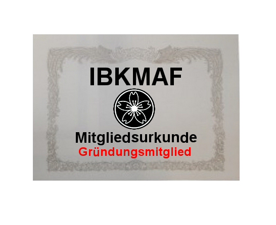 IBKMAF Mitgliedsurkunde (Gründungsmitglied)