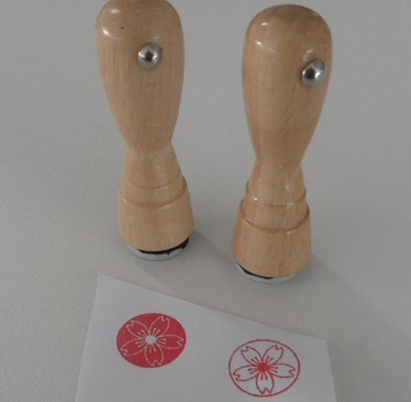 Holzstempel rund 15 mm, Sakura / Kirschblüte (Yang Form)