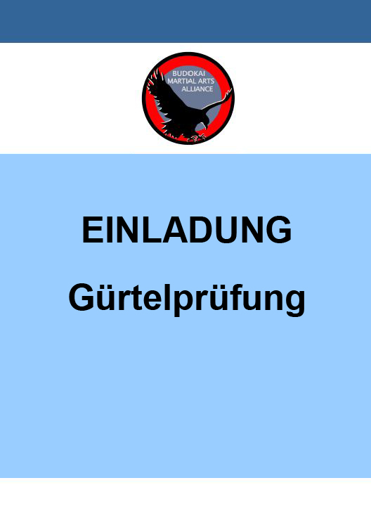 BMA Einladung Gürtelprüfung - 50 Stück
